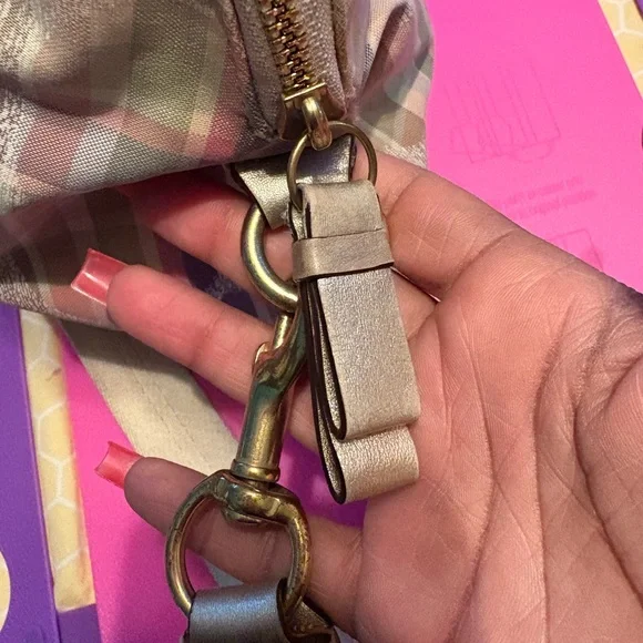 COACH Pink Poppy Plaid Satchel - Picture 7 of 16